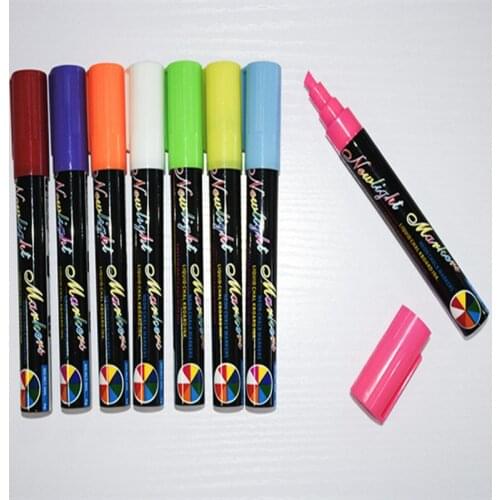 8 Color/set Liquid Chalk Erasable Highlighter Fluorescent Marker Pen Colorful Art Painting For Whiteboard LED Chalkboard School