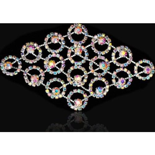Cusack Crystal Rhinestones Applique for Wedding Dresses Sash Costumes Silver Gold DIY Crafts 10.5 cm*4.5 cm