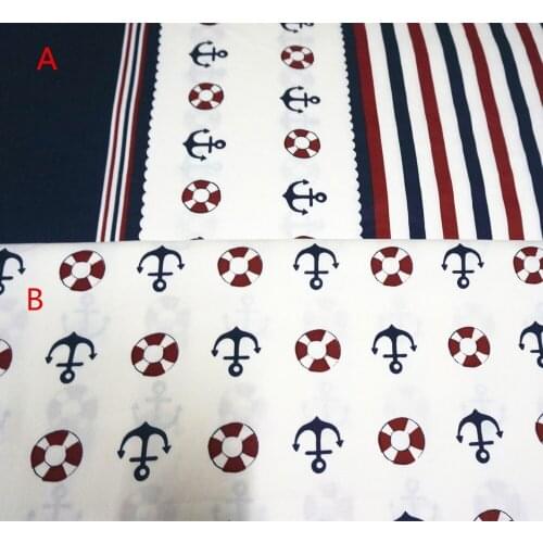 Free Shipping Navy Anchor Cotton Fabric For Sewing Fat Quarter Quilting Patchwork Tissue Tilda Doll Cloth Kids Bedding Textil