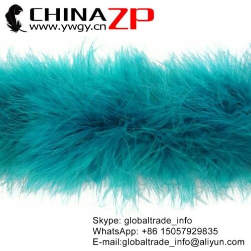 CHINAZP Factory Wholesale and Retail 20g 20yards/lot Good Quality Dyed Turquoise Turkey Marabou Feather Boa
