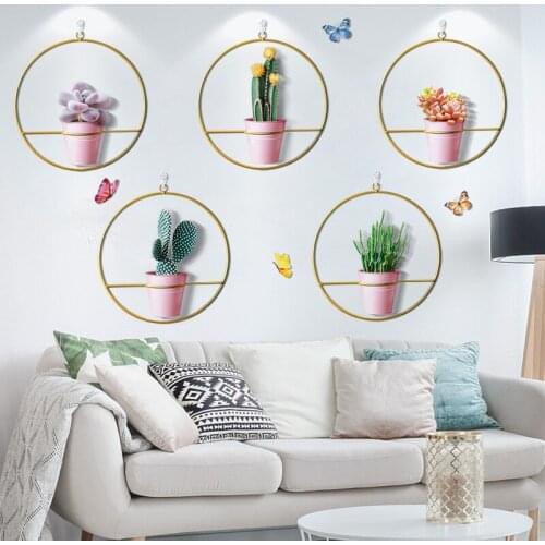 Plant Pots Wall Stickers Flowers Home Decor Living Room TV Sofa Backdrop Decal Warm Bedroom Decor Self-adhesive Wallpaper