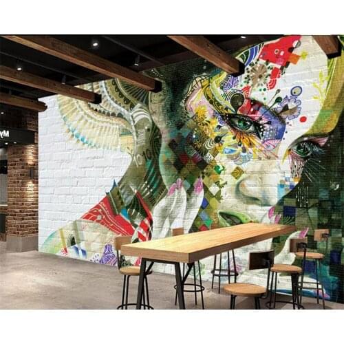 Beibehang Photo Wallpaper Brick Wall Colorful Sexy Beauty Personality Large Customize any size wallpaper wall papers home decor