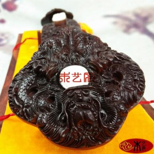 India lobular red sandalwood carving wood crafts ornaments Kowloon wishful feng shui home opening gift ideas