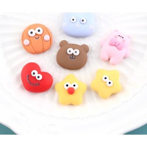 DIY Jewelry Findings 10pcs 20mm Kawaii Food Animal Cakes Resin Cabohons Embellishments Scrapbooking Beads Charms Material
