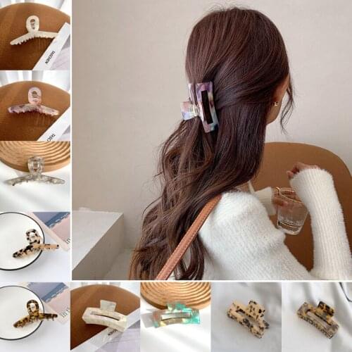 Korean Large Hair Claws Geometric Acetate Hair Crabs Clip Hair Clamps Women Fashion Hairpin Barrettes Headwear Hair Accessories