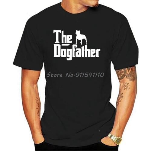Summer Fashion Street T-Shirt Mens Staffordshire Bull TShirt DOG FATHER Staff Staffy Gift Mens Fashion Style T-Shirt