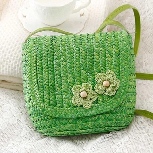 Fan covered in Europe and the United States small flower woven bag retro small purse waltz bag leisure beach bag