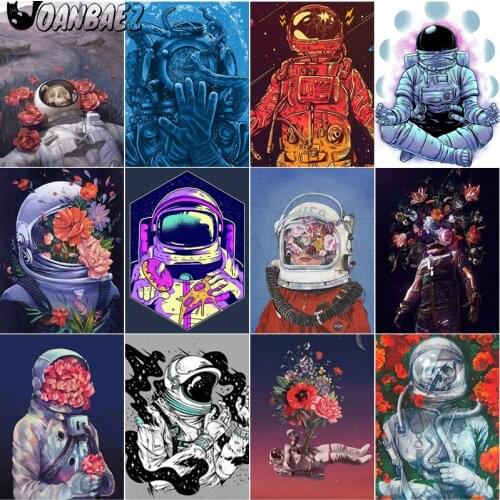 Astronaut Diamond Painting 5D Diy Flower Cross Stitch Embroidery Plant Mosaic Kit Inlay Craft Gift Design Home Decoration
