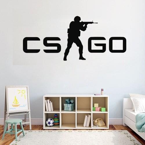Teens Room Decoration Decal Game Counter Strike Wall Sticker CS GO Wallpaper Vinyl Art Mural Home Decor DIY Stickers Y114