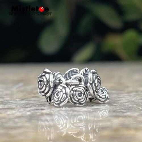 Mistletoe Jewelry 925 Sterling Silver Flowers Roses Spacer Charm Bead