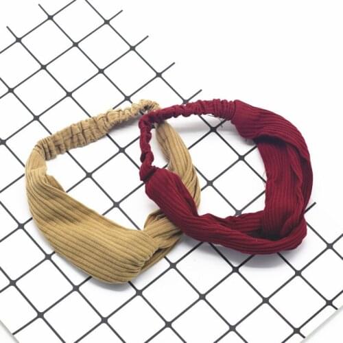 Autumn and winter headband head jewelry hair accessories temperament knit cross hair band solid color headband retro
