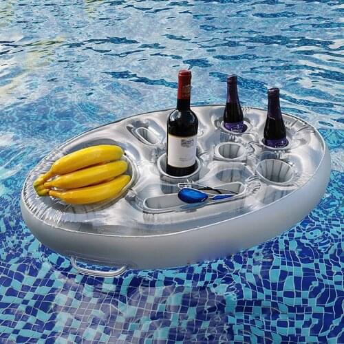 Nflatable Float Beer Tray Party Bucket Cup Holder Water Play Pool Float Beer Drinking Cooler Table for Swimming Pool Party Beach