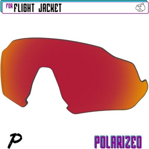 EZReplace Polarized Replacement Lenses for - Oakley Flight Jacket Sunglasses - Red P