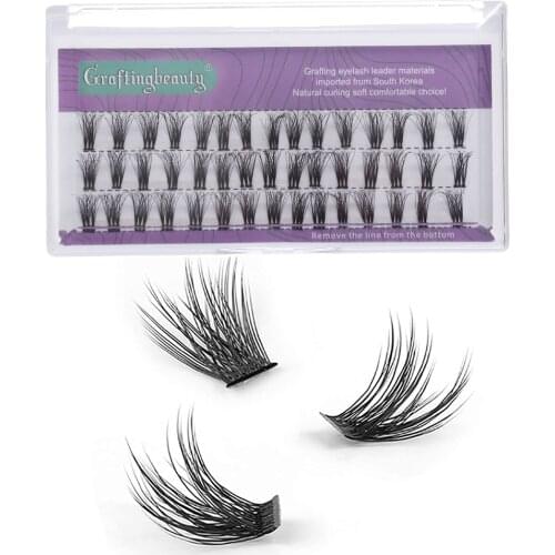 3D 24 Clusters C Curl Lashes DIY Individual Lash Volume Natural Fluffy Kit Handmade Lashes Home False Eyelash Extension Tool