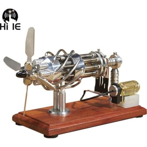 Airplane Stirling Engine Generator 16-cylinder Swash Plate Micro Model Steam Engine Hobby Birthday Gift Physics Science
