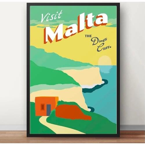 Southern Europe Mediterranean Malta Valletta Travel Wall Art Poster Canvas Painting Coating Home Decor
