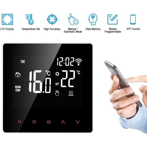 Wi-Fi Smart Thermostat Programmable Electric Heating Thermostat APP Control LCD Touch Screen Digital Temperature Controller