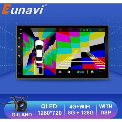 Eunavi 2 Din 7 inch Android10.0 6cores Universal Car Radio Mutimedia Stereo Player GPS BT5 Digital DSP TDA7803A 4G 64G WIFI IPS