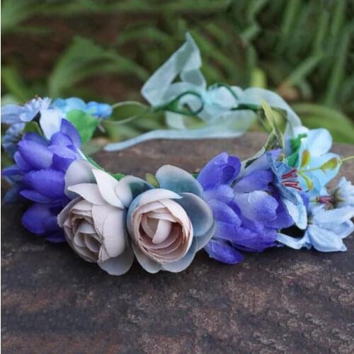 Roses carnations peony Flower halo Bridal Floral Crown Hair Wreath Mint head wreath wedding accessories headpiece bridesmaid