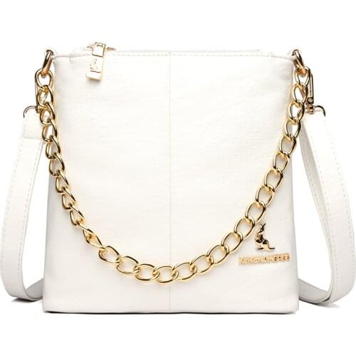 Female Handbags for Women Fashion New Soft High Quality Leather Shoulder Crossbody Bags Luxury Brand Ladies Chain Bucket Bag Sac