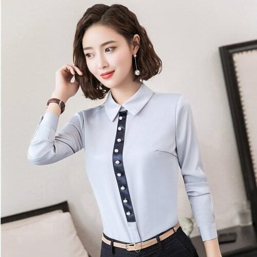 Long Sleeve Formal Uniform Styles Women Blouses and Shirts for Ladies Office Work Wear Spring Summer Female Blouse Tops Clothes