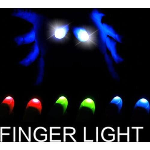 1 Pair Thumbs Led Light Up Magic Tricks ( Red Blue Green ) Big Size Soft Thumb Tips With LED Magic Props Funny Flashing Fingers