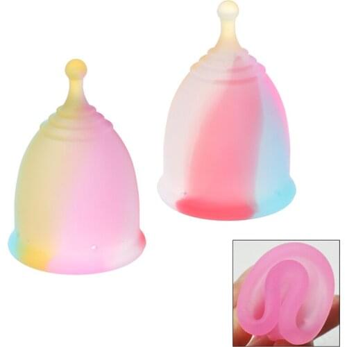 1PCS Women Cup Colorful Soft Silicone Menstrual Cup Feminine Hygiene Menstrual Lady Cup Health Care Period Cup Hot