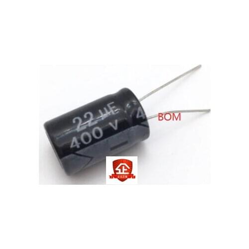10pcs 22UF 400V Electrolytic Capacitor 400V 22UF Aluminum Electrolytic Capacitor 13X20mm