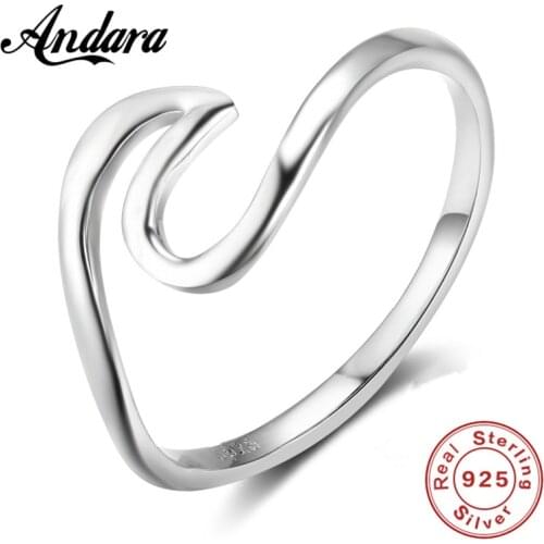 100% 925 Sterling Silver Ring Woman S-Shaped Silver Ring Woman Jewelry Wholesale