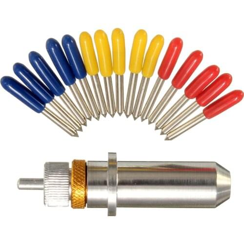 15pcs 30/45/60 Degree Blades With Tungsten Steel Blade Holder For Vinyl Cutter Plotter Carving Cutting Blades High Hardness High