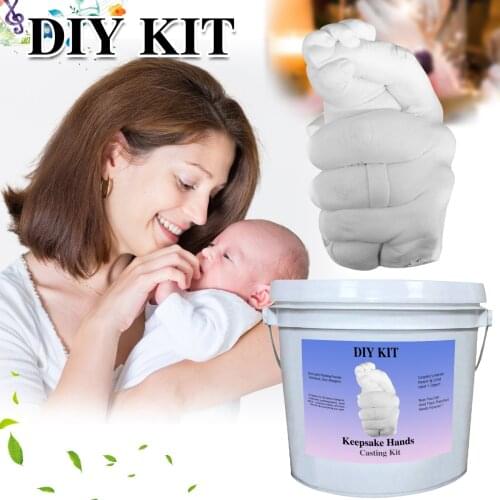 3d Hand & Foot Print Foot Casting Keepsake Kit Handprint Footprint Growth Souvenirs Memorial Diy Plaster Statue Molding Kit d7
