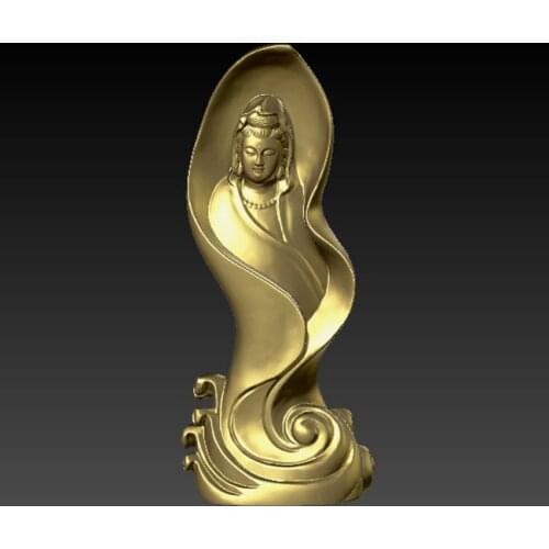 Goddess of Mercy 3D model for cnc or 3D printers in STL file format Guanyin Sculpture Model
