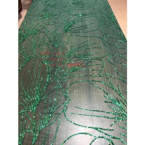 5yards/bag Fluorescent green art line design glitter powder fashion fabric for wedding dress fashion design HL76