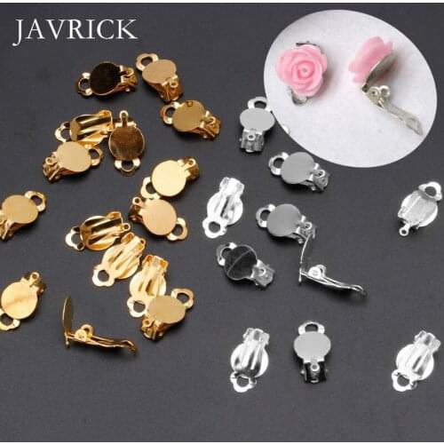 50Pcs Flat Round Tray Clip-on Earring Converter DIY Earring Pierced into Clip on Craft Tool DIY Accessories Jewelry Making Tool