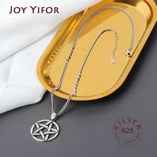 925 sterling silver Chain Necklace Simple stars vintage Silver Plated Necklace Korean Style Woman Boho Necklace Ladies Jewelry
