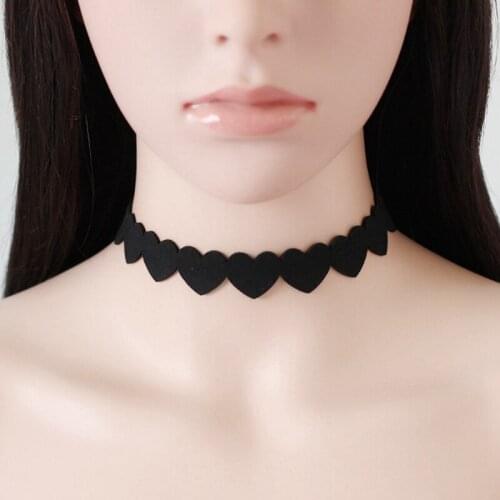 Velvet Heart Choker Vintage Solid Color Gothic Choker Necklace Choker Collar Clavicle Choker Women Jewelry Accessories