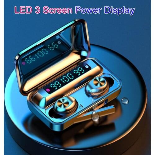 F9 Bluetooth 5.0 Wireless Earbuds in-Ear Headphones HiFi IPX7 Waterproof Stereo Headset with Built-in Mic Cordless Earphones