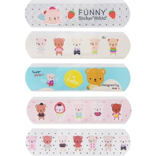 For Kids Baby Children100Pcs Bandages Waterproof Therapy Self Adhesive Bandage Finger Joints Wrap First Aid Kit Elastic Bandage