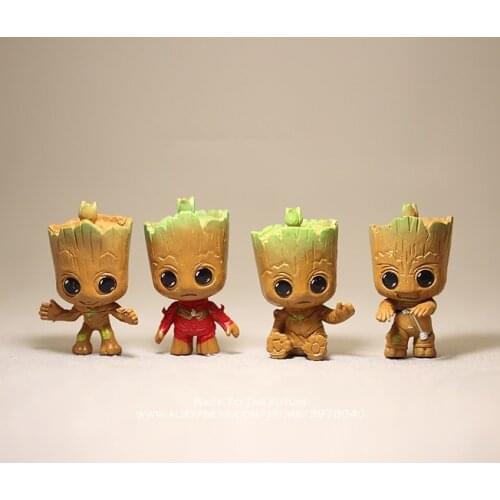 Disney Marvel Avengers 3 Groot 4pcs/set 5cm Action Figure Anime Mini Decoration PVC Collection Figurine Toy model for children