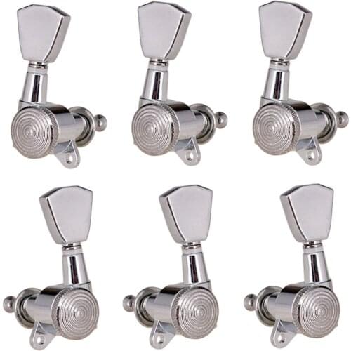 Guitar Tuning Pegs Locking String Tuners for Electric Acoustic Guitar 3R3L Silver