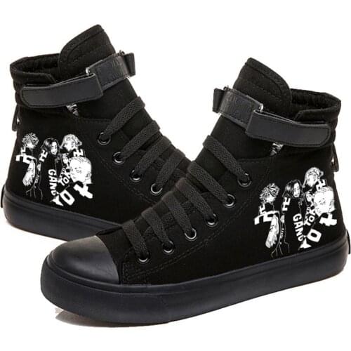 Tokyo Revengers Manjiro Sano Chifuyu Matsuno Printed Anime Canvas Shoes Flat High-Top Comfy Sneakers Zapatos Chaussure Schuhe