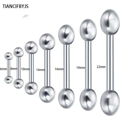 TIANCIFBYJS Tongue ring mix 7 size 280pcs/lot stainless steel wholesale body piercing jewelry Screw Earring Bar tongue barbell