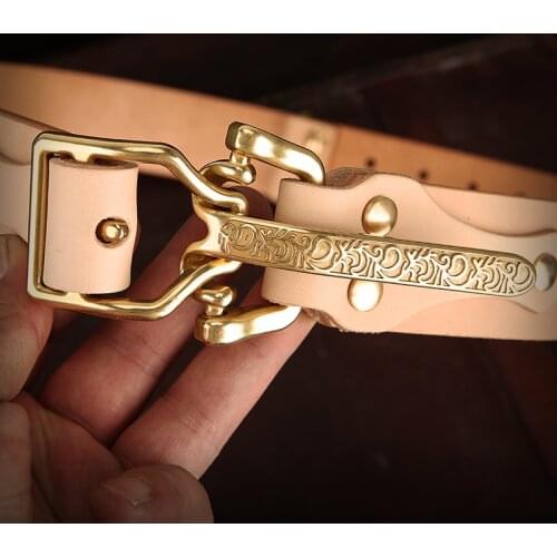 Leather belt Cavalry belt buckle Pure copper buckle Casual vintage cowboy handmade belt Quick open belt Belt buckle Tactical bel