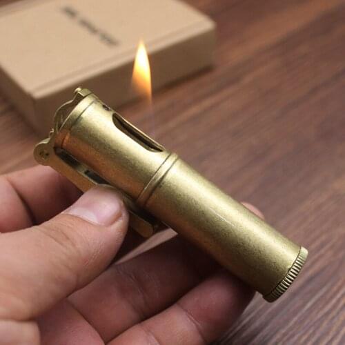 Creative retro trench kerosene lighter personality rotary switch nostalgic man cigarette
