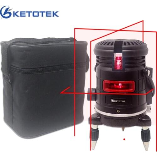 Ketotek 5 Line 6 Points Red Laser Level Self-leveling Horizontal&Vertical 360 Degree Adjustment Higher Visibility