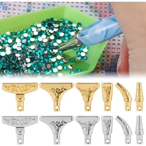 6Pcs 5D Diamond Painting Replacement Pen Heads Kits Metal Point Drill Pen Heads DIY Cross Stitch Embroidery Quick Cases Tools