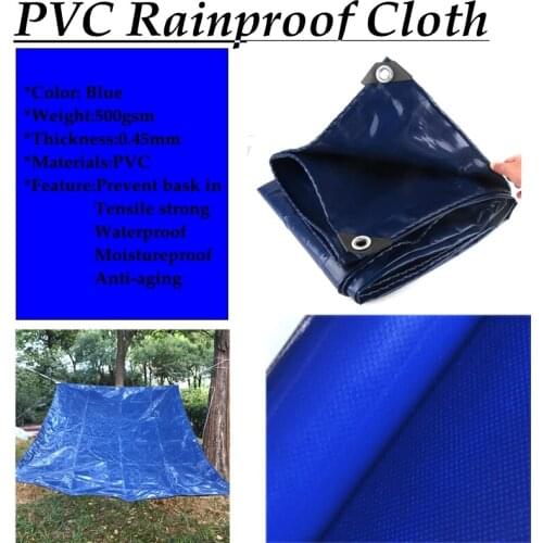 500GSM Blue PVC Tarpaulin Rainproof Cloth Garden Courtyard Balcony Succulent Cover Truck Waterproof Sunshade Cloth