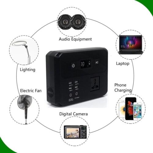 Portable Power pack bank Station Solar Generator 200W Pure Sine Wave Inverter Emergency 220v battery Power Supply Charged by Car