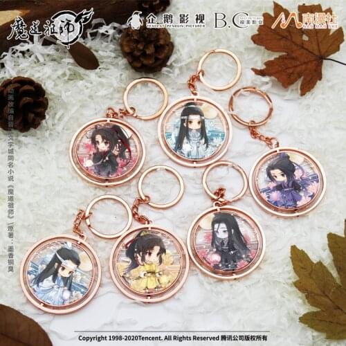 Grandmaster Of Demonic Cultivation MDZS Rotatable Metal Acrylic Pendant Wei Wuxian Lan Wangji Keychain Bags Keyring Toy Cosplay