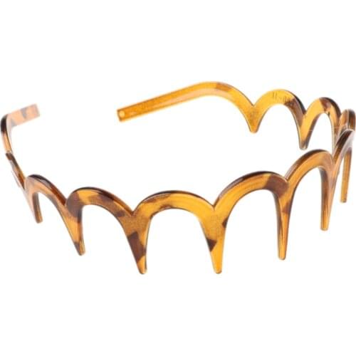 Women Girls Zig-Zag Long Tooth Headband Plastic Resin Non-Slip Comb Hair Hoop D5QB